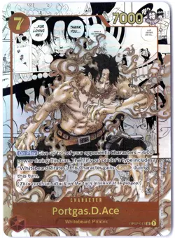 ULTRA RARE MANGA ALT ART LOW POP CUSTOM ONE PIECE!!! Portgas D. Ace HOLOFOIL - Image 1