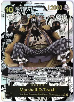 ULTRA RARE MANGA ALT ART LOW POP CUSTOM ONE PIECE!!! Marshall D. Teach HOLOFOIL - Image 1