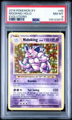 Nidoking 45/108 PSA 8 Holo XY Evolutions Pokemon Card 🔥🔥 - Image 1