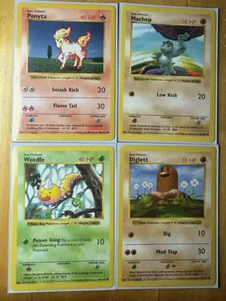 Pokemon 1st Edition Shadowless Base Set Card Lot - 4 Cards Total NM-/LP+ - Image 1
