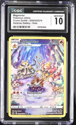 Pokemon 2023 Magmortar Crown Zenith GG03/GG70 CGC 10 - Image 1