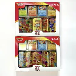 Pokemon TCG Lot of (2) Scarlet And Violet 151 Mini Tins 5 Pack Costco Bundle G84 - Image 1