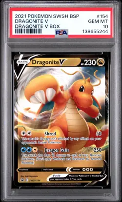 Pokemon Dragonite V SWSH154 Black Star Promo PSA 10 GEM MINT - Image 1