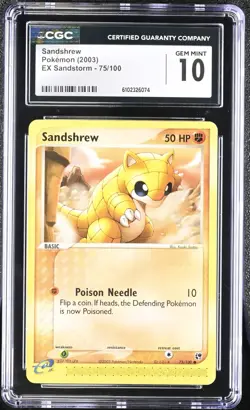Pokemon 2003 Sandshrew EX Sandstorm 75/100 CGC 10 - Image 1