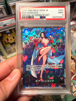 Special Alternate Art Boa Hancock One Piece OP09 Japanese SP OP07-051 SR PSA 9 - Image 1