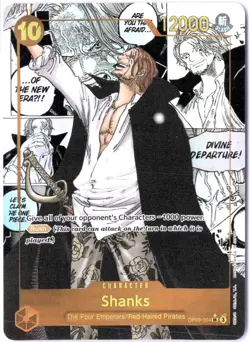 ULTRA RARE MANGA ALT ART LOW POP CUSTOM ONE PIECE!!! Shanks HOLOFOIL - Image 1