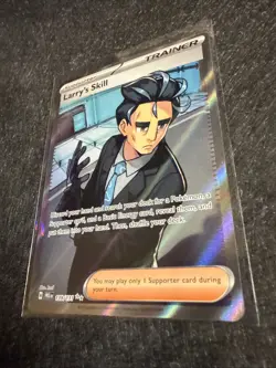 Larry's Skill 139/131 SV Prismatic Evolutions Full Art Trainer NM/M Pokemon Card - Image 2