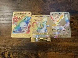 Gold Pokemon Metal Cards, Set Of 3 - Image 1