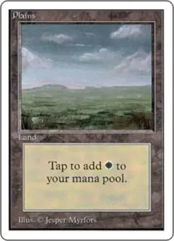MTG Plains (C), Unlimited, Heavily Played, English - Image 1