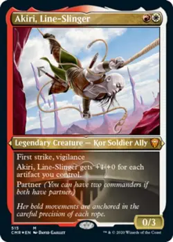 1 x Akiri, Line-Slinger - Foil Etched - Commander Legends - Light Play - MTG - Image 1