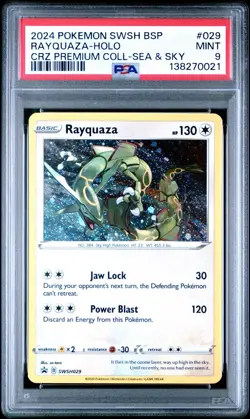 Rayquaza SWSH029 Holo Rare Pokemon SWSH Crown Zenith Promo PSA 9 MINT - Image 1