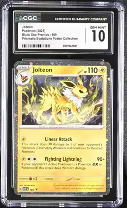 Pokemon 2025 Jolteon Black Star Promos 169 CGC 10 - Image 1