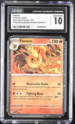Pokemon 2025 Flareon Black Star Promos 167 CGC 10 - Image 1