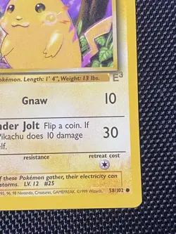 E3 Pikachu 1999 Pokemon Base Set Yellow Cheeks 58/102 Tcg Wotc Wizards - Image 4