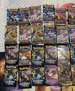 Lot of 36x Pokemon Mixed Booster Packs. 151, Shining Fates, Astral Radiance New. - Image 2