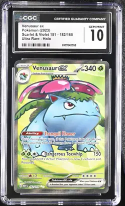 Pokemon 2023 Venusaur ex Scarlet & Violet 151 182/165 CGC 10 - Image 1