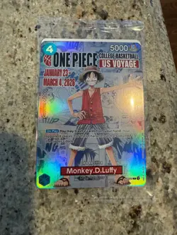 One Piece Monkey D. Luffy US Voyage Rutgers College Basketball Promo Card - Image 1