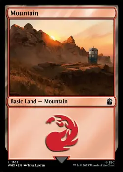 MTG Mountain (1162) - Surge Foil, Doctor Who, Lightly Played, English - Image 1