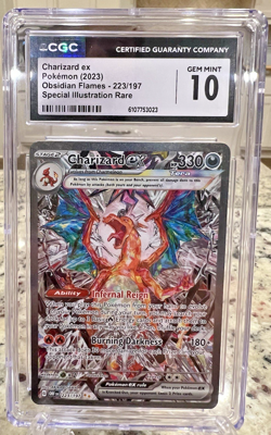 Pokemon Charizard ex 223/197 Obsidian Flames CGC 10 Special Illustration Rare - Image 1