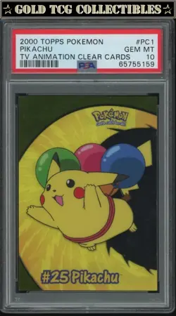 PSA 10 ⭐ Pokemon Pikachu PC1 2000 Topps Clear Card TV Animation Graded Card - Image 1