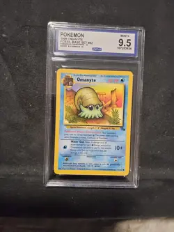 Pokemon Omanyte Fossil Set 52/62 CCG 9.5 Unlimited Regular English 1999 - Image 1