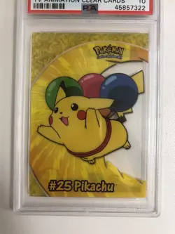 2000 Topps Pokemon Pikachu TV Animation Clear Cards Gem Mint #PC1 PSA 10 - Image 2