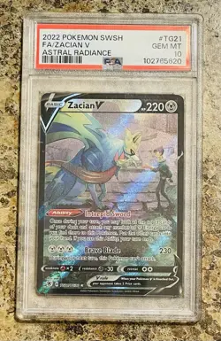 2022 POKEMON SWSH FA/ZACIAN V ASTRAL RADIANCE #TG21 - PSA 10 GEM MINT - Image 1