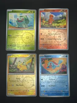Costco 151 Mini Tin Promo Cards - All 4 Cosmo Reverse Holo Promos - Image 1
