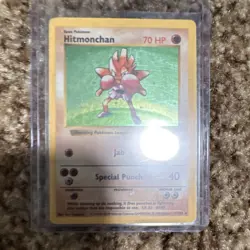 Pokemon Hitmonchan 7/102 Base Set Shadowless Basic 70 HP Holo Rare Card - Image 1