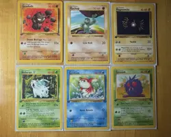 Pokemon 1st Edition & Shadowless Base Set Card Lot - 6 Cards Total LP - Image 1