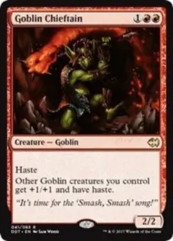 1 x Goblin Chieftain - Duel Decks: Merfolk vs Goblins - Light Play - MTG - Image 1