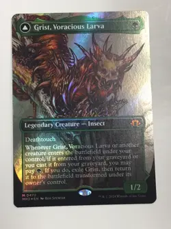 Grist, Voracious Larva - Textured Foil - Borderless Modern Horizons 3 MTG 0472 - Image 1