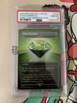 Green Chaos Emerald PSA 10 (7031) Sonic the Hedgehog Secret Lair - Image 1
