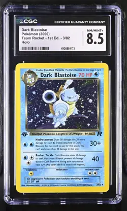 Pokemon 2000 Dark Blastoise Team Rocket - 1st Ed. 3/82 CGC 8.5 - Image 1