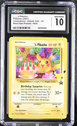 Pokemon 2021 ____'s Pikachu Celebrations - Classic Coll. 24 CGC 10 - Image 1