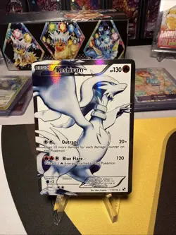 Pokemon Reshiram (113 Full Art) 113/114 Black & White Holo HEAVY PLAY - Image 1