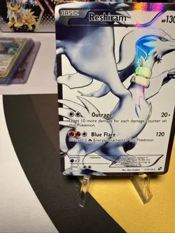 Pokemon Reshiram (113 Full Art) 113/114 Black & White Holo HEAVY PLAY - Image 5