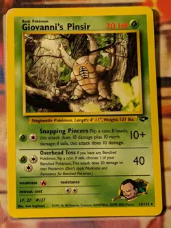 Giovanni's Pinsir 24/132 Gym Challenge LP Pokemon - Image 1