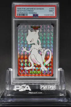 PSA 9 MEWTWO PRISM CARDDASS VENDING #150 1996 Pokemon Japanese BANDAI MINT - Image 1