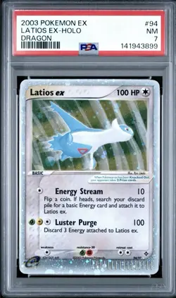 Pokemon EX Dragon #94 Latios EX Holo 2003 PSA 7 - Image 1