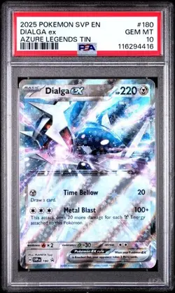 2025 POKEMON S&V AZURE LEGENDS TIN DIALGA EX SVP180 BLACK STAR PROMO HOLO PSA 10 - Image 1