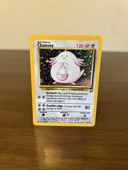 Chansey 3/130 Base Set 2000 Holo Rare Pokemon Card Vintage WOTC-*SWIRL* - Image 2