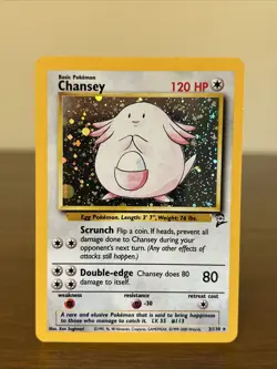 Chansey 3/130 Base Set 2000 Holo Rare Pokemon Card Vintage WOTC-*SWIRL* - Image 3