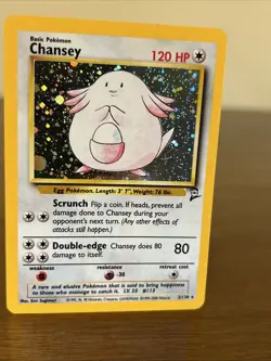 Chansey 3/130 Base Set 2000 Holo Rare Pokemon Card Vintage WOTC-*SWIRL* - Image 4