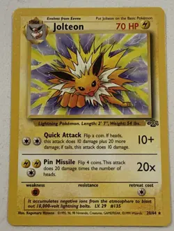 Pokemon TCG Jolteon Jungle Card 20/64 Regular Rare Non-Holo - Image 1