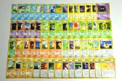 Pokemon card TCG Base Set LOT 60 Old Back Non holo Japanese Kadabra Pikachu etc - Image 1