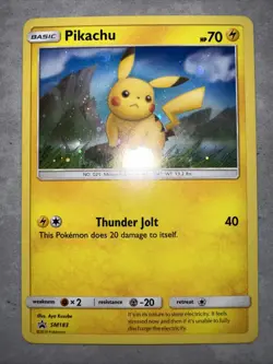 Pokemon TCG Sun & Moon Black Star Holo Pikachu SM183 NM Condition 2019 - Image 1