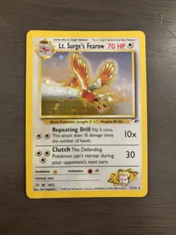 Pokemon TCG Lt. Surge's Fearow Holo Rare Gym Heroes - Image 1