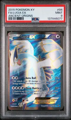 2015 POKEMON XY ANCIENT ORIGINS #94 FULL ART/LUGIA EX PSA 9 - Image 1