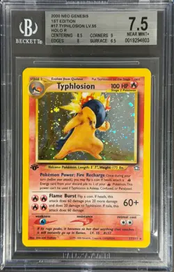 Pokemon 2000 Neo Genesis 1st Ed #17 Typhlosion LV 55 Holo R BGS 7.5 - Image 1